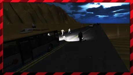 Bus driving getaway on Zombie highway apocalypse
