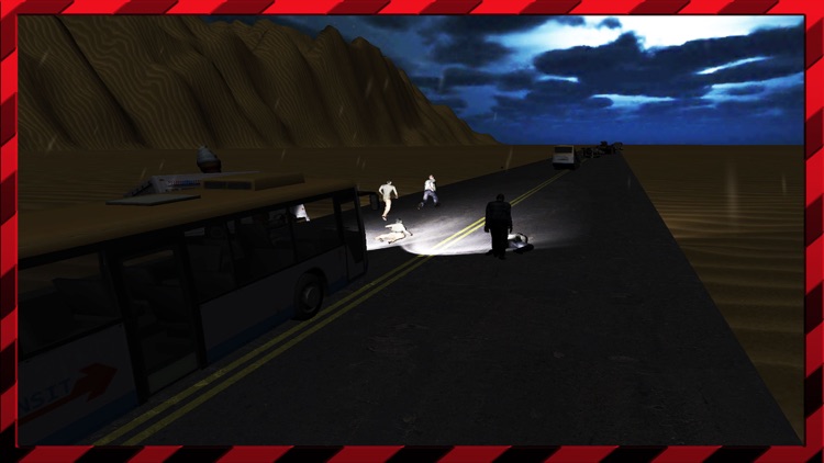 Bus driving getaway on Zombie highway apocalypse