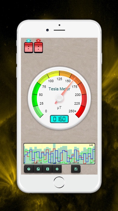 Screenshot #1 pour Tesla - Metal detector and Magnetic field recorder
