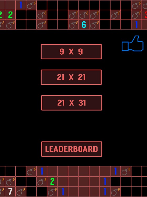 Minesweeper - classic arcade game neon face