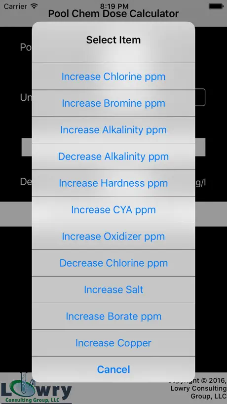 Pool Chemical Dose Calculator