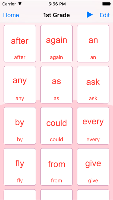 Dolch Words. Learning Cards And Quiz. Screenshot