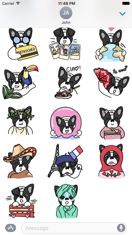 Frenchie Travel Stickers by Yeah Bunny screenshot-3