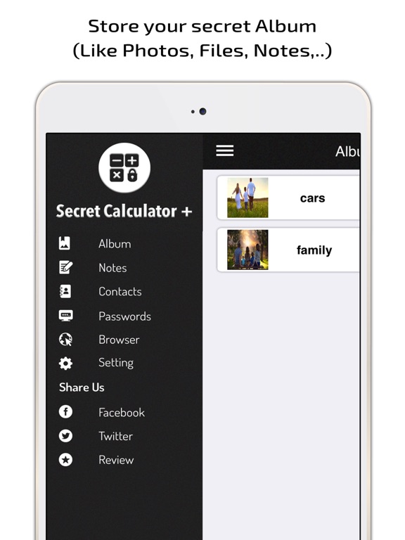 Secret Calculator  - A Secret Photo Hide Vault iPad screenshot