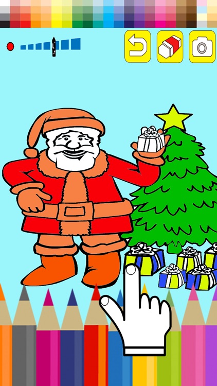 Coloring Santa claus preschool worksheets game by Patara Ruthai