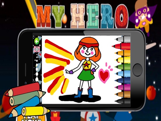 Super Power Girls Mom&Dad Family coloring book fun starter game iPad screenshot