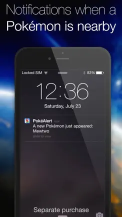 PokéAlert - Push Notifications for Pokémon GO Free! iPhone image 1