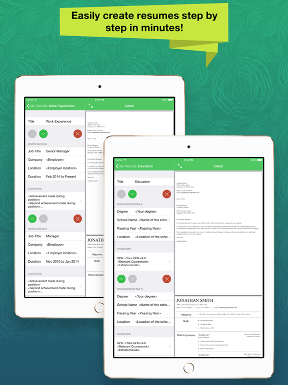 Screenshot #6 pour Resume Apex – Professional CV Maker & Builder