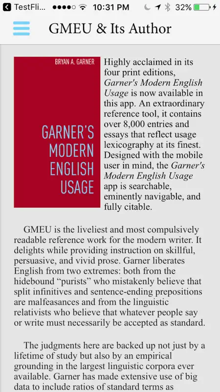 Garner's Modern English Usage screenshot 1 of 4