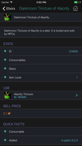Pocket Wiki for WoW screenshot