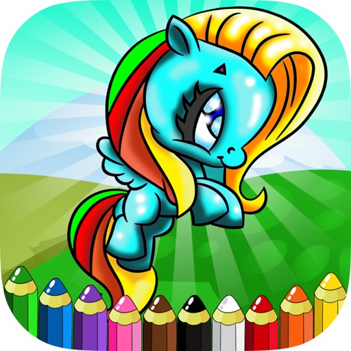 Little Unicorn and Pony Coloring Books Kids Games