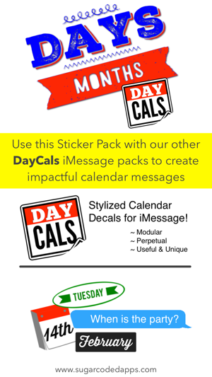 DayCals: Days & Months Calendar Stickers(圖5)-速報App