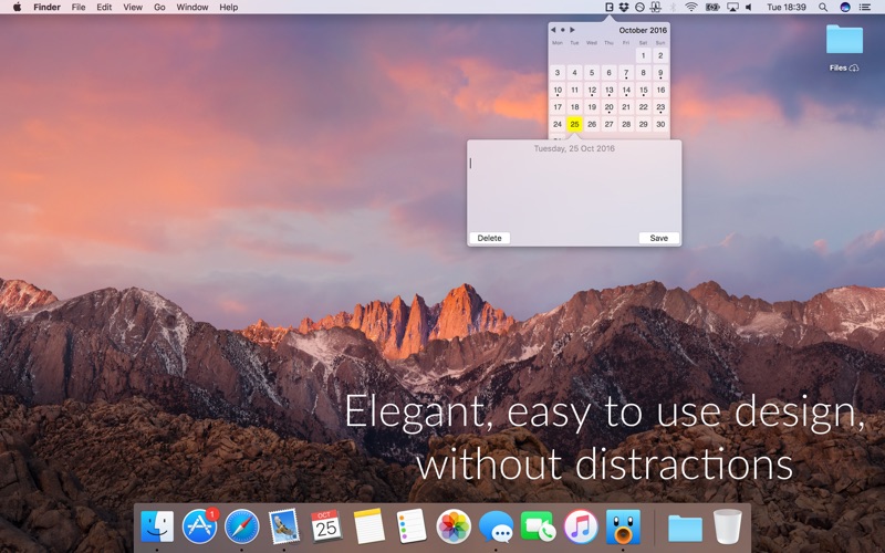 Screenshot #1 pour Diarey: simple menu bar diary
