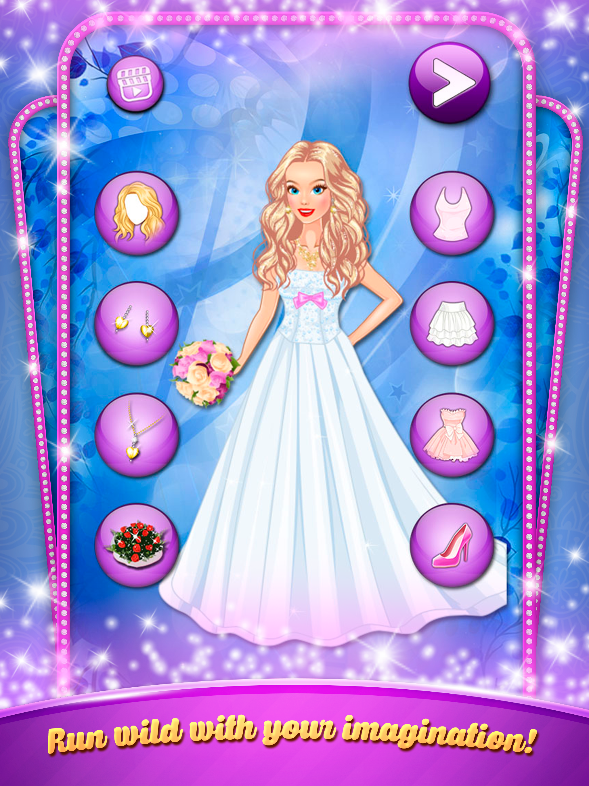 Blonde Bride in Wedding Salon - Dress up game