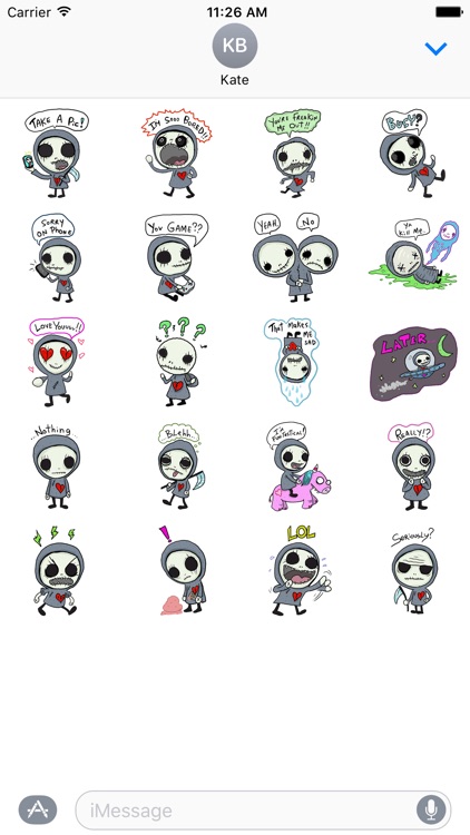 SkullGnome the Cute Grim Reaper Stickers