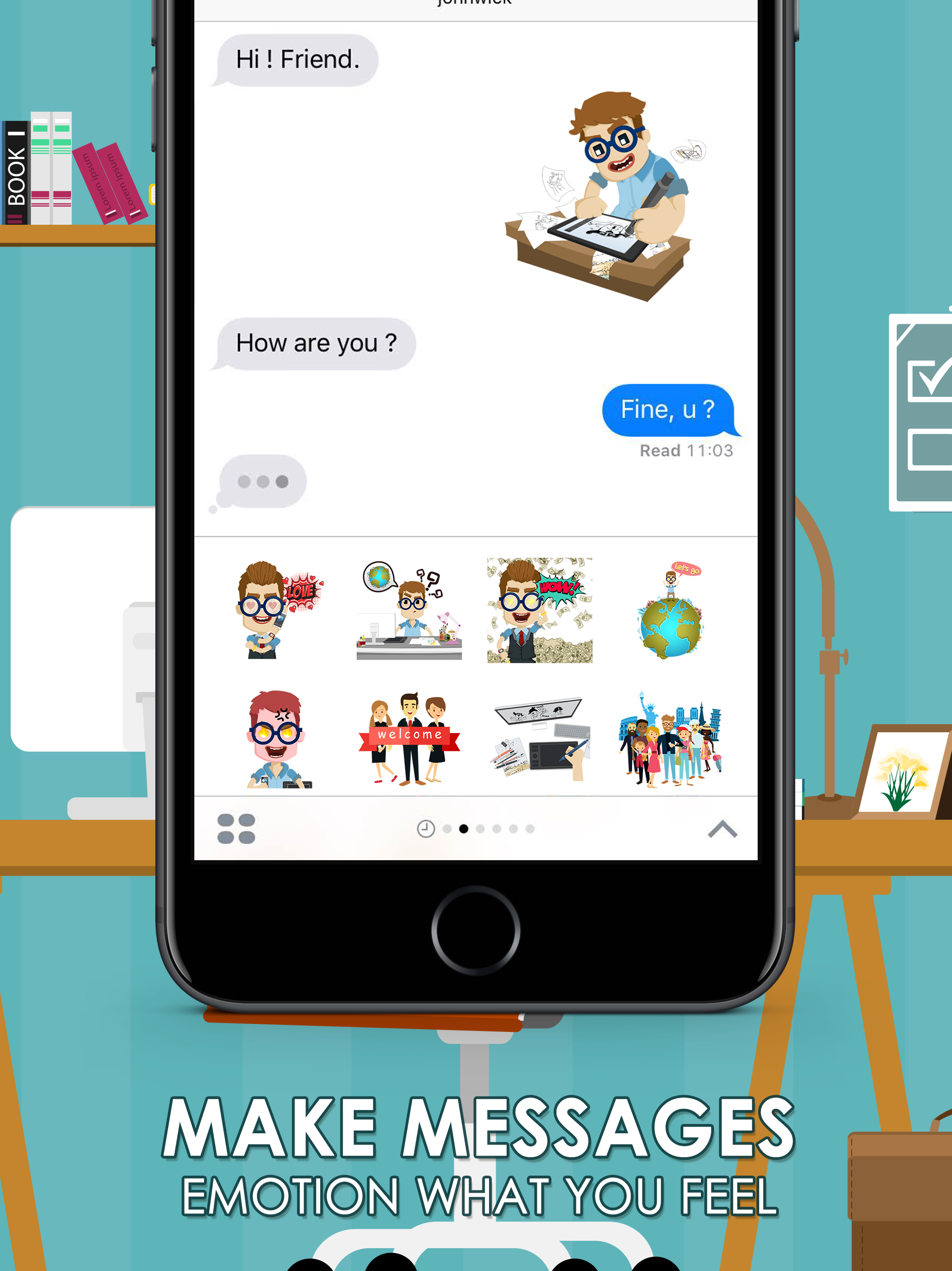 Mr. ChatSticK Stickers and Emoji screenshot 5