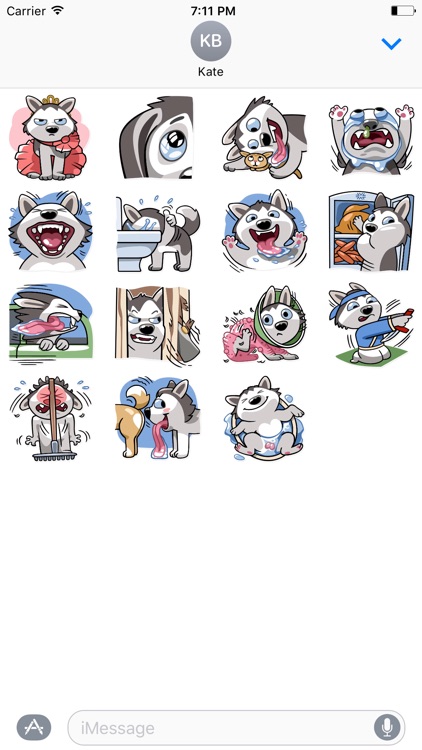 Bad Husky iMessage stickers