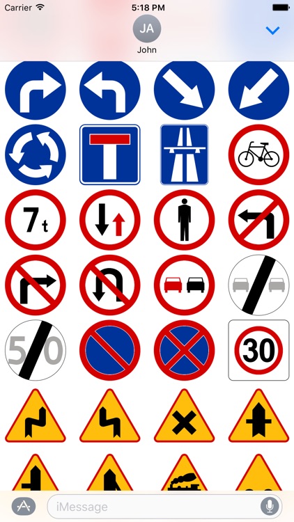 Road signs for iMessage