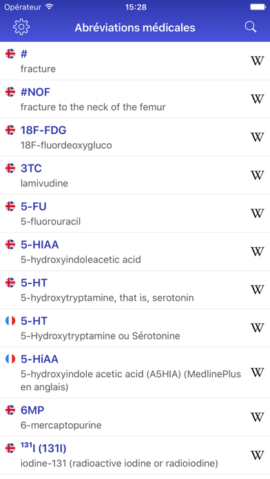 Screenshot #1 pour MAG Glossaire des abréviations médicales & acronym
