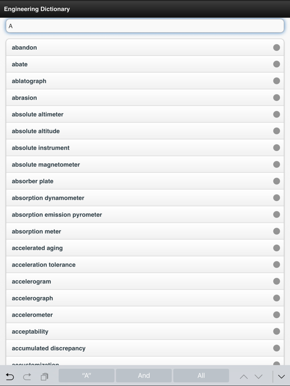 Engineering Dictionary Offline iPad screenshot