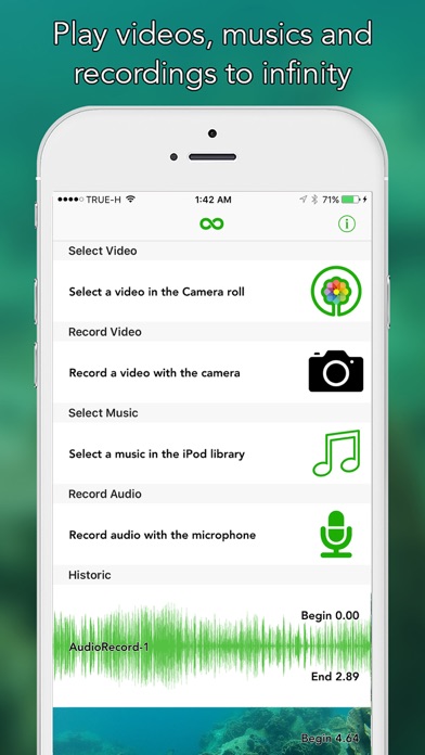 ∞ Play - Play a Video or Music to Infinity Screenshot 1