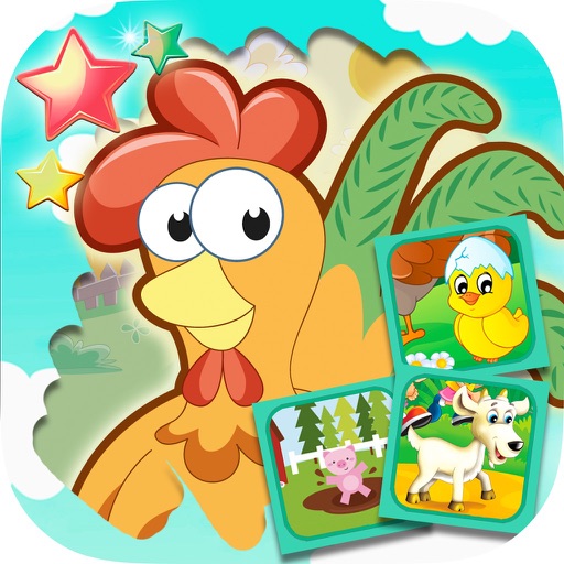Scratch farm animals & pairs game for kids icon