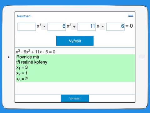 Kalkulačka pro řešení kubických rovnic screenshot 4
