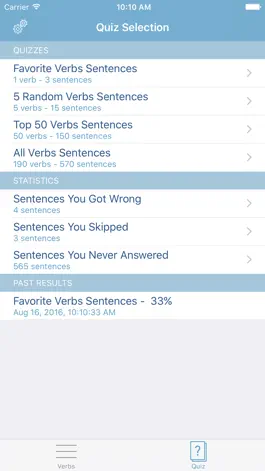 Game screenshot iRregular Verbs Master hack