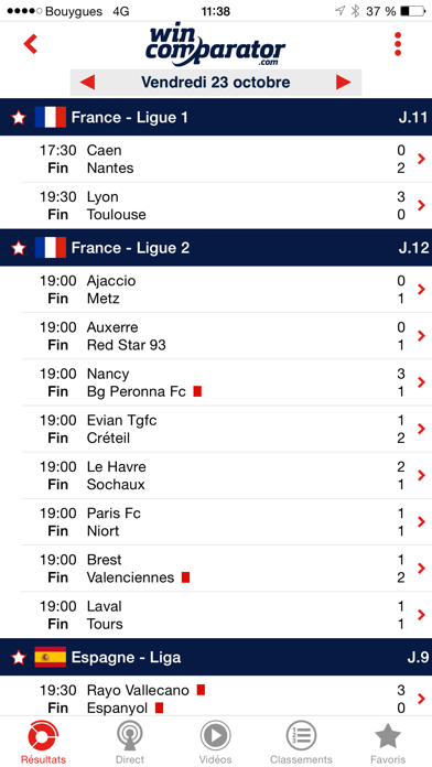 Screenshot #1 pour WinComparator – Live Score et Cotes paris sportifs pour le foot, la ligue 1, le rugby, le volley et autres sports en temps réel