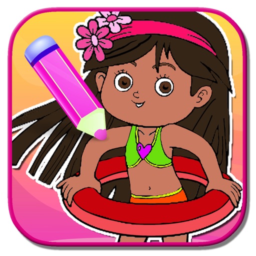 Girl Game Coloring Page Sea Adventure Version icon