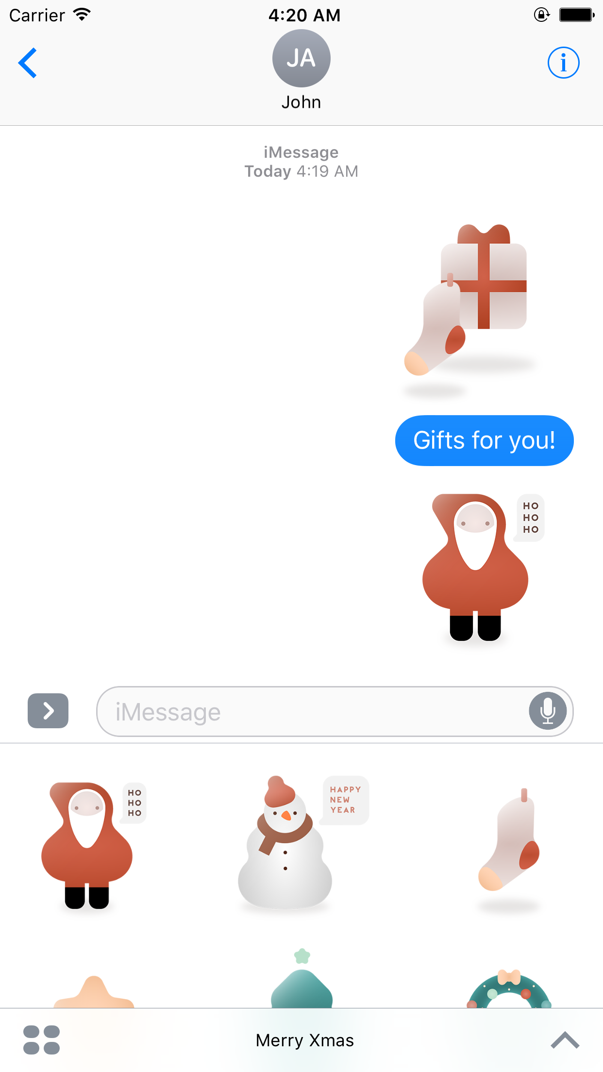 Minimal Christmas Stickers - Stickers For iMessage screenshot 2