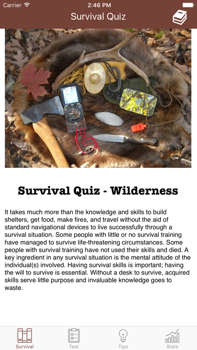 Screenshot #1 pour Survival Quiz - Wilderness Guide
