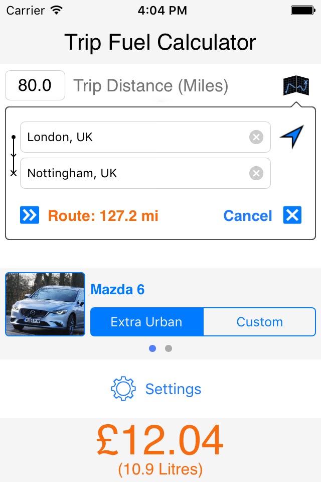 Trip Fuel Calculator screenshot 3