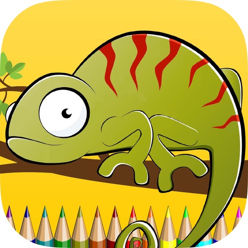 Reptile Coloring Book Paint iguana,turtle and more icon
