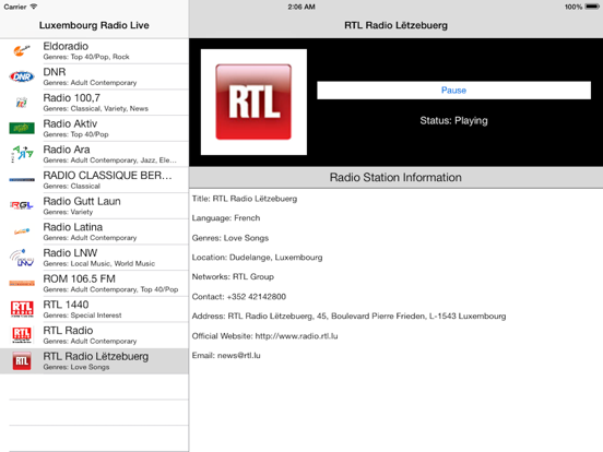 Screenshot #6 pour Luxembourg Radio Live Player (Lëtzebuerg)