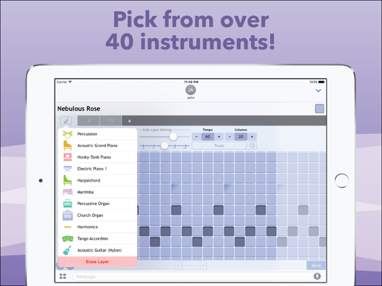 MusicMessages! iPad screenshot 2 - Music app