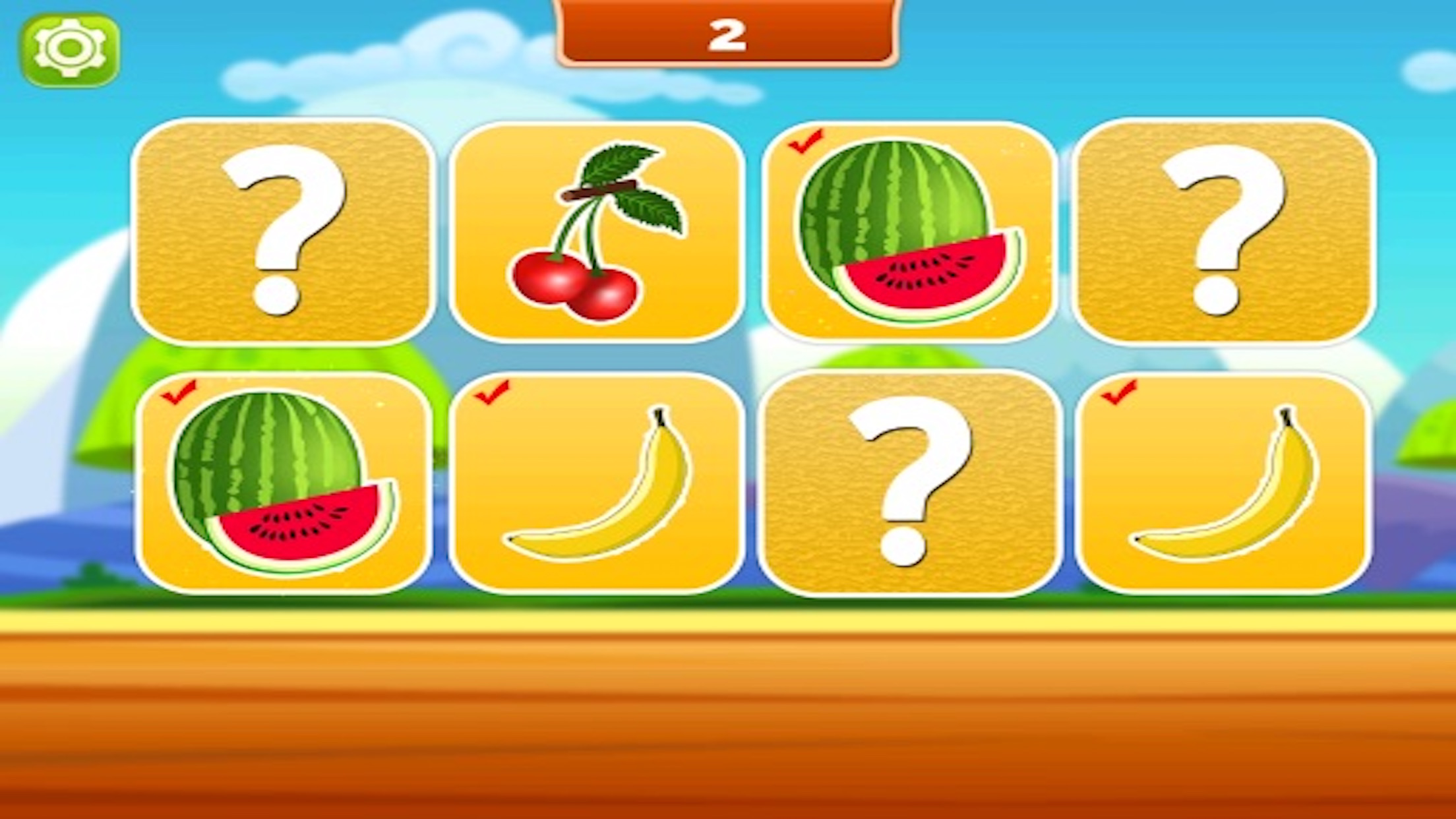 Matching Pairs Fruits-Flashcard Game For Toddlers