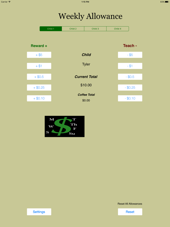 Screenshot #5 pour Weekly Allowance