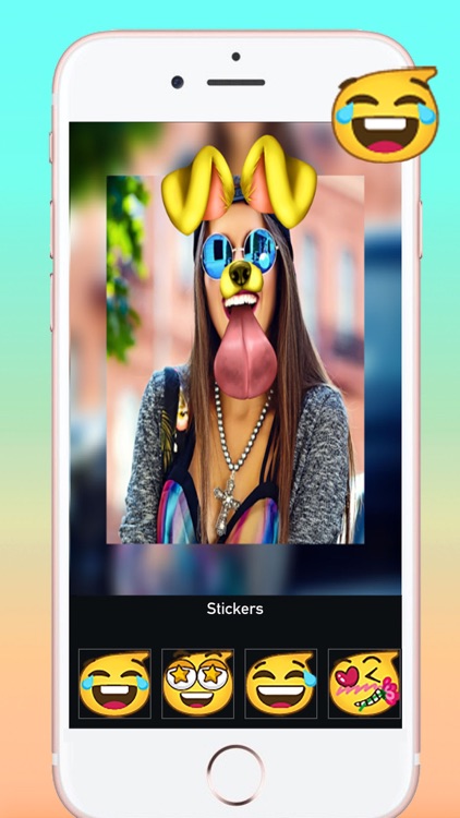 Faceu stickers - funny filters Dog face and Emoji