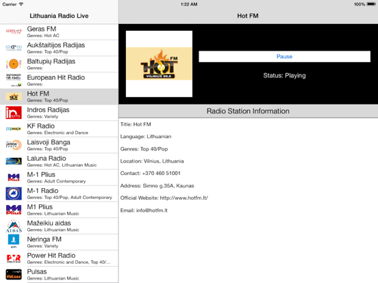 Screenshot #5 pour Lithuania Radio Live Player (Lietuva radijo)