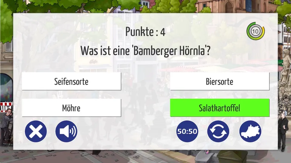 Screenshot von Bamberg Wimmelt Quiz auf dem iPhone 2