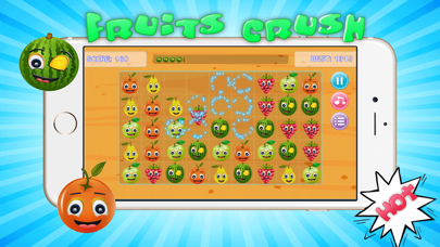 Fruit Crush Bump - puzzle match 3 fruit for kids app screenshot