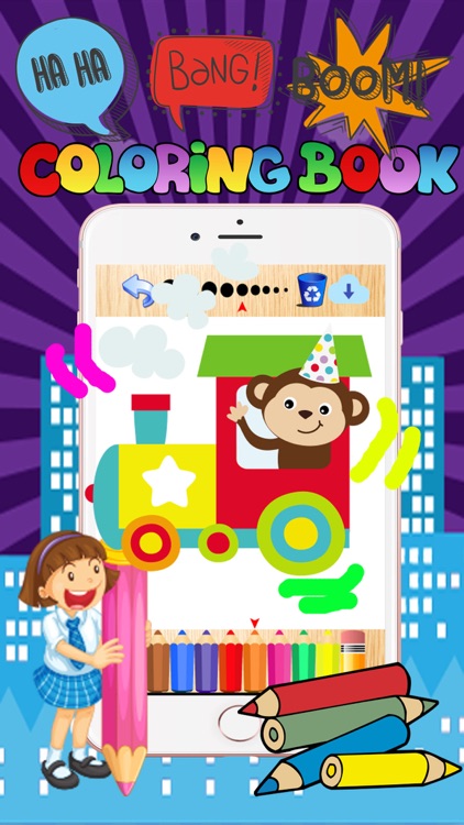 Circus animal doodle painting babies coloring page screenshot-3