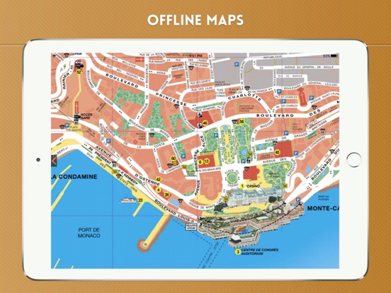 Monaco Travel Guide and Offline City Street Map iPad screenshot 5 - Navigation app