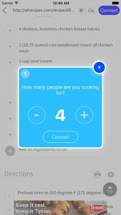 Recipe Convert - Automatically convert recipes