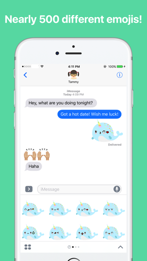 Narwhal Emoji Sticker Pack with Kawaii F