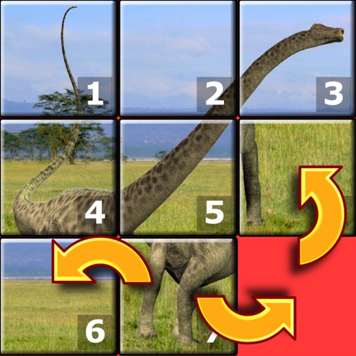 Kids Dinosaur Rex Slide Puzzle 15 Mystic squares icon