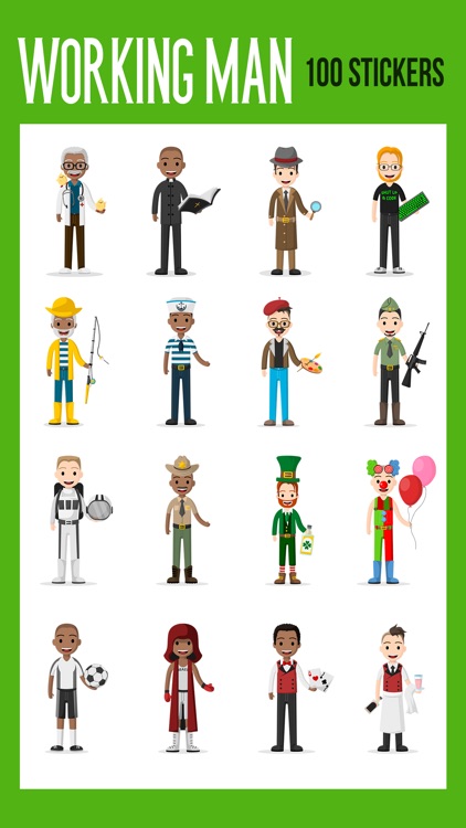 Working Man Sticker Pack - 100 Jobs for Men