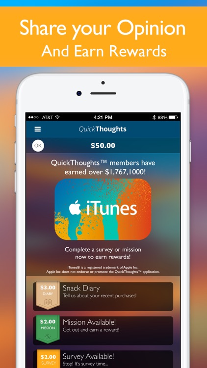 QuickThoughts - Earn Rewards
