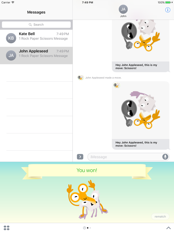 Rock-Paper-Scissors: Game for iMessage